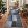 Siunwdiy Tappeto Corridoio2 Metri Blu grigioTappeto per Cucina Tappeto Antiscivolo Tappeto Lavabile in Lavatrice Tappeti Tappeto Entrata Interno，Patchwork，60x200cm