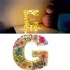 Generic Lampada Floreale in Resina - Lettera Notturna Con Fiori Pressati e Luce LED, Personalizzata e Creativa per Casa, Festa, Natale, Matrimonio (G)