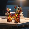 Pavsicgn Yorkshire Terrier Lamp, Stained Glass Dog Lamp, Shih Tzu Night Light, Hand Painted Schnauzer Light, Vintage Home Desktop Ornament For Bedside Nursery Living Room Kids Room