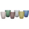 BRANDANI 51633 Bicchiere Nebula Colori Assortiti Set 6pz, Vetro, 9x10h cm