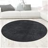 CARPETIA Tappeto Shaggy tappeto della camera da letto Flokati in antracite, 200 cm rotondo