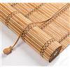 YUJIANHUAA Tende a Rullo in bambù Naturale,Cortina di bambù retrò,Tapparella Avvolgibile Bamboo,Veneziana per Finestre,Parasole per Balcone,per Esterno/Ristorante/Cucina/Portico/Giardino (65x180cm/27x71in)