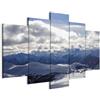 Cuadros B&D XXL - Quadro 200x100 cm 5 Pezzi - Stampa su Tela Strutturata XXL Grande - Quadri Moderni Componibili Camera da Letto Matrimoniale - Stampe da Parete Arte - paesaggio montagna c-B-0082-b-m