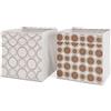 Vicco Scatola pieghevole, Bianco/Oro, 30 x 30 cm | Set di 2, adatto ai sistemi di scaffalature con foro integrato per maniglia
