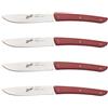 Berkel - Color Set 4 Coltelli Bistecca Lama Liscia 11 cm - Rosso