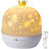 Generic Proiettore di luce notturna per bambini, rotazione a 360°, funzione musica per dormire, display colorato con stelle e luna, per la cameretta dei bambini, per dormire, rilassarsi, comfort