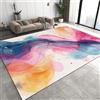 AAFUOO Tappeto colorato in stile pittoresco per soggiorno, 150 x 180 cm, con texture astratta, tappeto moderno e stravagante, per camera delle ragazze e dei bambini, lavabile, antiscivolo
