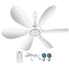 THUCHENYUC Ventilatore Da Soffitto Portatile for Crociera, Ventilatore USB Silenzioso Con Telecomando, 4 Velocità 6 Pale,for Tenda Da Campeggio Camper Gazebo Cabina Dormitorio Domestico