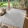 SIMPEX Tappeto da Esterno Grigio 160x230 cm, Resistente agli Agenti Atmosferici & UV, Cucina, Balcone, Terrazza, Soggiorno e Sala da Pranzo, Design Boho Scandinavo