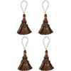 Fenghuangwu - Set di 4 eleganti nappe in poliestere, colorate, nappe per artigianato, chiavi, tende, decorazione domestica, accessori per fai da te, colore caffè scuro
