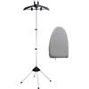 FACULX Steamer Stand - Supporto telescopico pieghevole per vestiti a vapore, gancio per stirare i vestiti con guanti da stiro, rack per vestiti a vapore portatile, appendiabiti per stiratura a vapore, nero