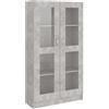 vidaXL Armadietto Vetrina Grigio Cemento 82,5x30,5x150 cm Multistrato
