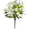 Panonw - 2 mazzi di fiori artificiali, tulipani e gigli, fiori finti realistici in mini seta, decorazione floreale per casa, ufficio, matrimoni, cimitero (bianco)