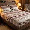 Tex family Completo Lenzuola Tirolese Valbadia - 100% Cotone Made in Italy - Stile Montagna Cervi e Baite - 1 piazza e mezza
