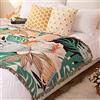 LumiSyne Coperte Double-Face Plaid In Cotone Intrecciato Con Nappina Giungla Stile Bohemien Arazzo Scialle Decorativo Coperta Da Tiro Per Letto Divano Coperta Campeggio Tovaglia Tappeto 160x130cm
