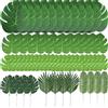 TIETHEKNOT Zhou-long - Foglie artificiali di palma tropicale, foglie di monstera con steli, per decorazioni safari, forniture per feste tropicali, giungla, spiaggia, luau, decorazioni per feste a tema (6 tipi)