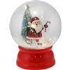 BAKAJI Palla di Neve con Babbo Natale Rosso, Ampolla Natalizia Innevata con 6 Led, Decorazione Addobbo Natale Natalizio, Sfera Luminosa 20 x 25 cm