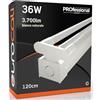 Eurocali 1 Plafoniera con 2 Tubi LED 18W 120cm T8 G13 con Starter 1850 Lumen Garanzia 6 Anni - Luce Naturale 4000K Alta Luminosità 102 lm/W - IP20 per Interno Soffitto Garage Negozio Abitazioni