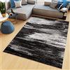 TAPISO Maya Tappeto Soggiorno Pelo Corto Design Moderno Motivo Astratto Sfumato Strisce tonalità Nero Camera da Letto Cameretta Ufficio Salotto Oeko-Tex 160 x 220 cm