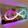 HDLOVE Nome Personalizzato Specchio Per Camera, Scritte Neon, Specchio Illuminato Specchio Con Luce LED Specchio Di Affermazione Targas Camera Da Letto Regalo Per Natale, Compleanno, Matrimonio