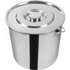 DHQCQL Secchio con coperchio, contenitore in acciaio inox con coperchio, rotondo, secchio da cucina con manico per alimenti, chimico, adatto (20 litri)