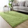Jyswx Tappeto Peloso Salotto - Tappeti Soggiorno Moderni Grandi Dimensioni - Tappeto Lavabili Antiscivolo per Camera da letto, Verde, 60 x 160 cm