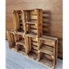 PYXIDAS Cassette in Legno Naturale o Effetto Bruciato, Lungo o Corto, 50x40x15 cm - Set Portafrutta Decorativo e Contenitore - Robuste, Pulite,Cucina o Arredo Rustico (Effetto Bruciato cruciforme, 3)