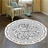 Tomifine Tappeto Bohémien, Motivo Mandala Rotondo Tessuto Tappeti con Nappe per Camera Letto, Corridoio, Soggiorno, Lavabile in Lavatrice (90cm,Bianco Nero)