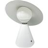 VR VETRINEINRETE Vetrineinrete® Lampada da tavolo decorativa con paralume a cappello orientabile stile contemporaneo lume da comodino E27 (Bianco)