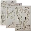 Musykrafties Set di 3 stampi in silicone stile barocco vintage a forma di fiore di cherubino