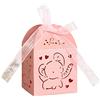 Bakermiche Confezione da 50 scatole regalo con elefante, confezione regalo vuota con nastri, per baby shower, addio al nubilato, matrimoni, battesimi, feste