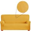 Corredocasa - Copridivano Elasticizzato Millerighe per 2 Posti; Adatto a Divani da 100 a 150 cm, Made in Italy, No-Stiro, Colore Giallo, Facile da Installare e Manutenere