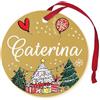 Corredino Neonato Pallina di Natale Personalizzata con Nome Caterina, Decorazione Natalizia 100% Italiana, colore oro da 8 cm (oro, Caterina)