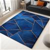 Generico Tappeto Salotto Geometria Blu Marmo 80x150cm Tappeti Casa Moderni Morbido e Confortevole, Tappeto Lavabile per Camera da Letto, Sala da Pranzo, Cucina, Corridoio