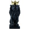 Zyqixluk Statua di Leone della Corona - Scultura Astratta in Resina, Decorazione per Casa e Studio, 13*19*36, Nero