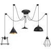 LEDSone Lampada a sospensione a forma di ragno a 5 teste di ragno, regolabile in altezza, gabbia metallica da 60 W, attacco E27, 110-240 V, lampada a sospensione (senza lampadina)