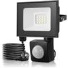 Litglobe 10W Faretto LED da Esterno con Sensore di Movimento,3000K Bianca Calda Faro LED Esterno con Spina & 145cm Cavo,1000LM Faretti LED Esterno,IP66 Impermeabile Fari LED da Esterno per Patio Garage
