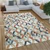 Paco Home Tappeto da soggiorno in used look vintage, in stile industriale e a pelo corto, Dimensione:120x170 cm, Colore:Multicolore