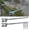 parpyon® Bracci Stendibiancheria da balcone esterno, Stendibiancheria da parete o ringhiera in ferro per filo per stendere il bucato prodotto 100% Italiano (Fisso c/piastra, Acciaio Zincato)
