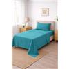 Corredocasa Completo Letto Lenzuola in Cotone, Qualità Made in Italy - PURO COTONE 100% Morbido e Traspirante in ogni Stagione - SET Lenzuolo Sotto con Angoli, Sopra e 1 Federa (Verde, Singolo)