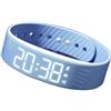 LVYXON Smart Wristband silenzioso vibrazione sveglia orologio con cronometro, monitoraggio passo e distanza, misurazione calorie bruciate, monitoraggio del sonno, doppia vibrazione promemoria, comoda