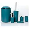 Wanym Set Completo di Accessori per il Bagno, Moderno ed Elegante - 6 pezzi, Con Dispenser Sapone, Portaspazzolino, Portasaponetta, Portascopino, Pattumiera, Tazza per Spazzolino da Denti,Light green
