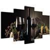 Cuadros B&D XXL - Quadro Bicchiere da Vino Rosso 200x100 cm 5 Pezzi - Stampa su Tela Grande - Quadri Moderni Grandi Camera da Letto e Cucina - Stampe da Parete Arte Ristorante - vino uva 030107-24