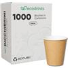 ecodrinks - 1000 Bicchieri Carta Avana 240ml - Per Acqua, Cocktail, Bevande Calde e Fredde - Biodegradabili, Eco-friendly e Made in Italy