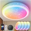Aigostar Mesh - Plafoniera Led Soffitto Intelligente Bluetooth Mesh, Ø50CM, 36W, 3960LM, Plafoniera Alexa, 3000K-6500K e RGB, Plafoniere da Soffitto per Soggiorno, Camera da Letto, 4 Unità