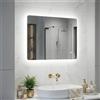 SIRHONA Specchio da bagno LED con illuminazione, anti-appannamento, controllo tattile, 3 temperature di colore, dimmerabile, funzione di memoria, 80x60 cm