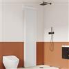 APMOE Bastone Asta Tenda Doccia Angolare Pieghevole con Tenda Doccia Trasparente Antimuffa e Doppia Ventosa, Senza Foratura, Angolo Regolabile, per Bagno/Vasca da Bagno(70 cm/27.6 in)