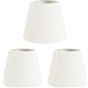 ledscom.de 3 paralumi, lino, tessuto, bianco, Ø 200 mm