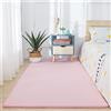 BESTORI Tappeto per Soggiorno Tinta Unita Tappeto Moderno a Pelo Corto Tappeto Morbido e Soffice per Bambini Camera da Letto Home Decor Rosa, 120 x 160 cm