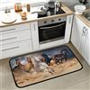 Pardick Tappeto da cucina con cavallo animale, lavabile in lavatrice, per corsa, cavallo, antiscivolo, per pavimento, cucina, lavanderia, anti fatica 99 x 50 cm